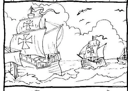 CRISTOBAL COLON LAMINAS PARA PINTAR