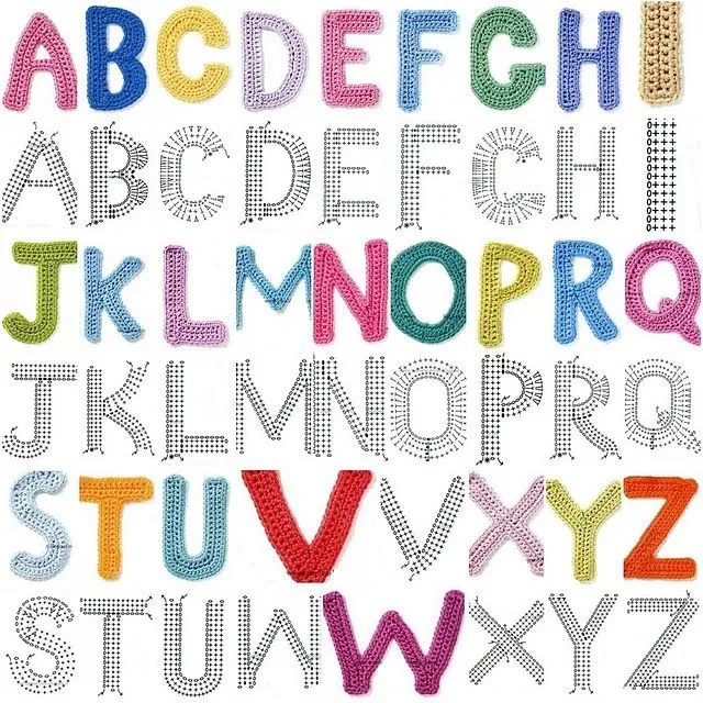 CROCHET ALPHABET (instead of wood letters to put your kids' names ...