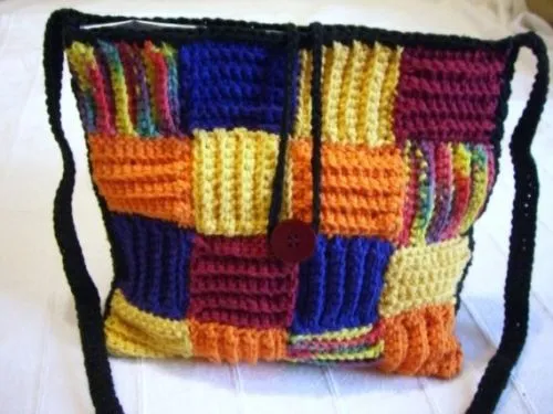 Etsy Crochet: Bolso multiColor estilo BasketWeave |