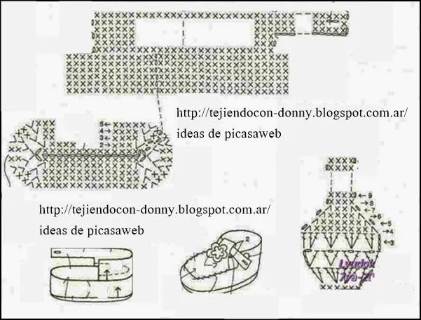 CROCHET - GANCHILLO - PATRONES - GRAFICOS: ESCARPINES , ZANDALIA ...