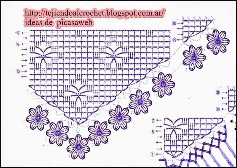 CROCHET - GANCHILLO - PATRONES - GRAFICOS: CHALINA TEJIDA A GANCHILLO