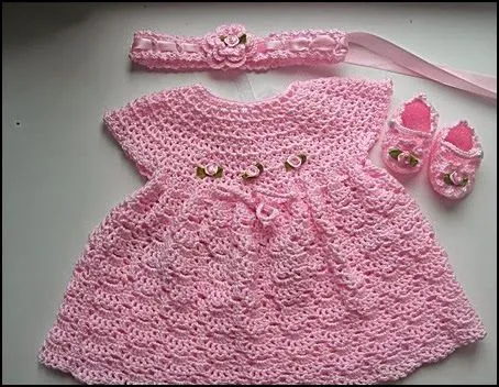 CROCHET - GANCHILLO - PATRONES - GRAFICOS: VESTIDITO NENA A ...