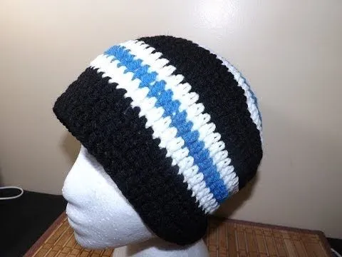 Crochet Gorro de Adulto (Masculino) - YouTube