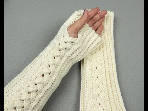 Crochet: Guantes sin dedos o Mitones # 3 - YouTube