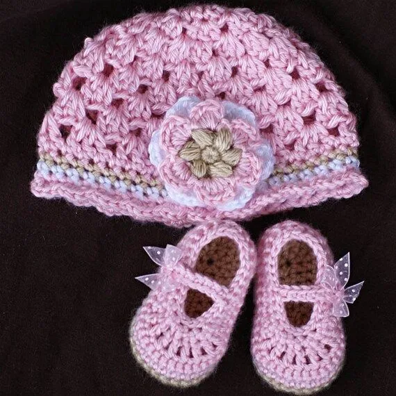 Crochet Pattern Set for Baby Ribbon Maryjane Booties by ebethalan