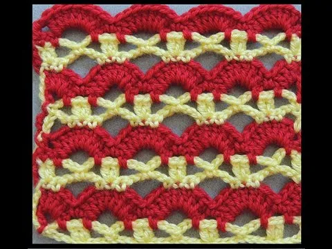 Crochet : Punto Combinado # 5, en dos colores - YouTube