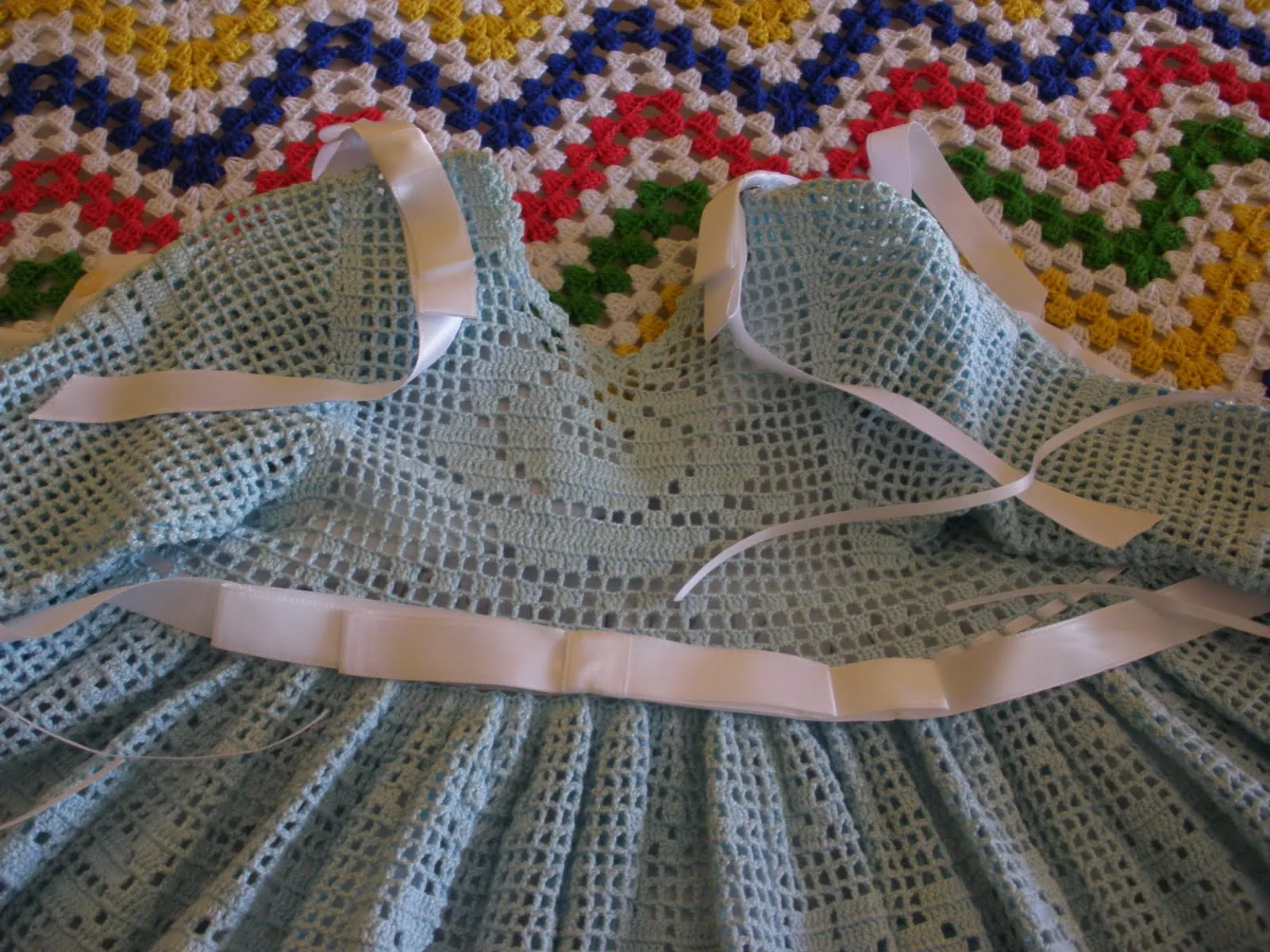 CROCHET DE ANTONIA: vestido crochet niña de 3 a 9 meses y faldon bebe ...