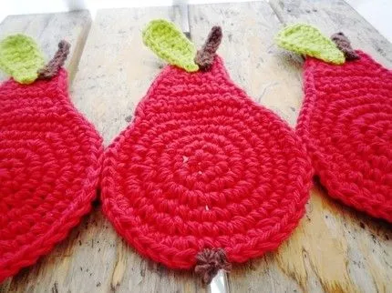 Crochet whit Pili: Portavasos en forma de frutas!!