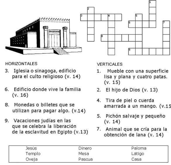 Crucigramas bíblicos cristianos para niños - Imagui