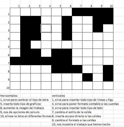 Crucigrama en Excel 9-4 | Carlos Miguel Navas