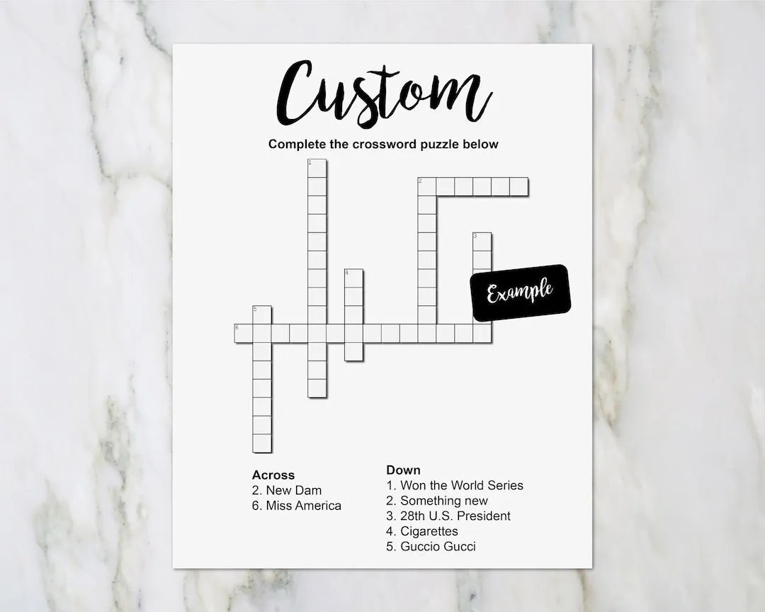 Crucigrama PERSONALIZADO / Juego de cumpleaños / Juego de baby - Etsy México