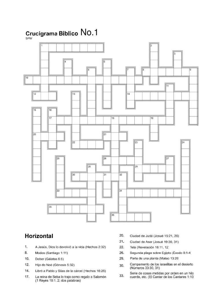 Crucigramas Biblicos para Imprimir | PDF