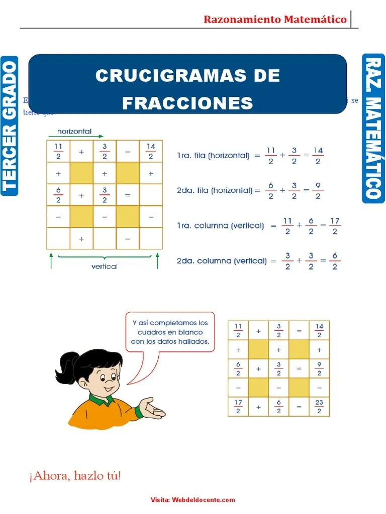 Crucigramas de Fracciones | PDF