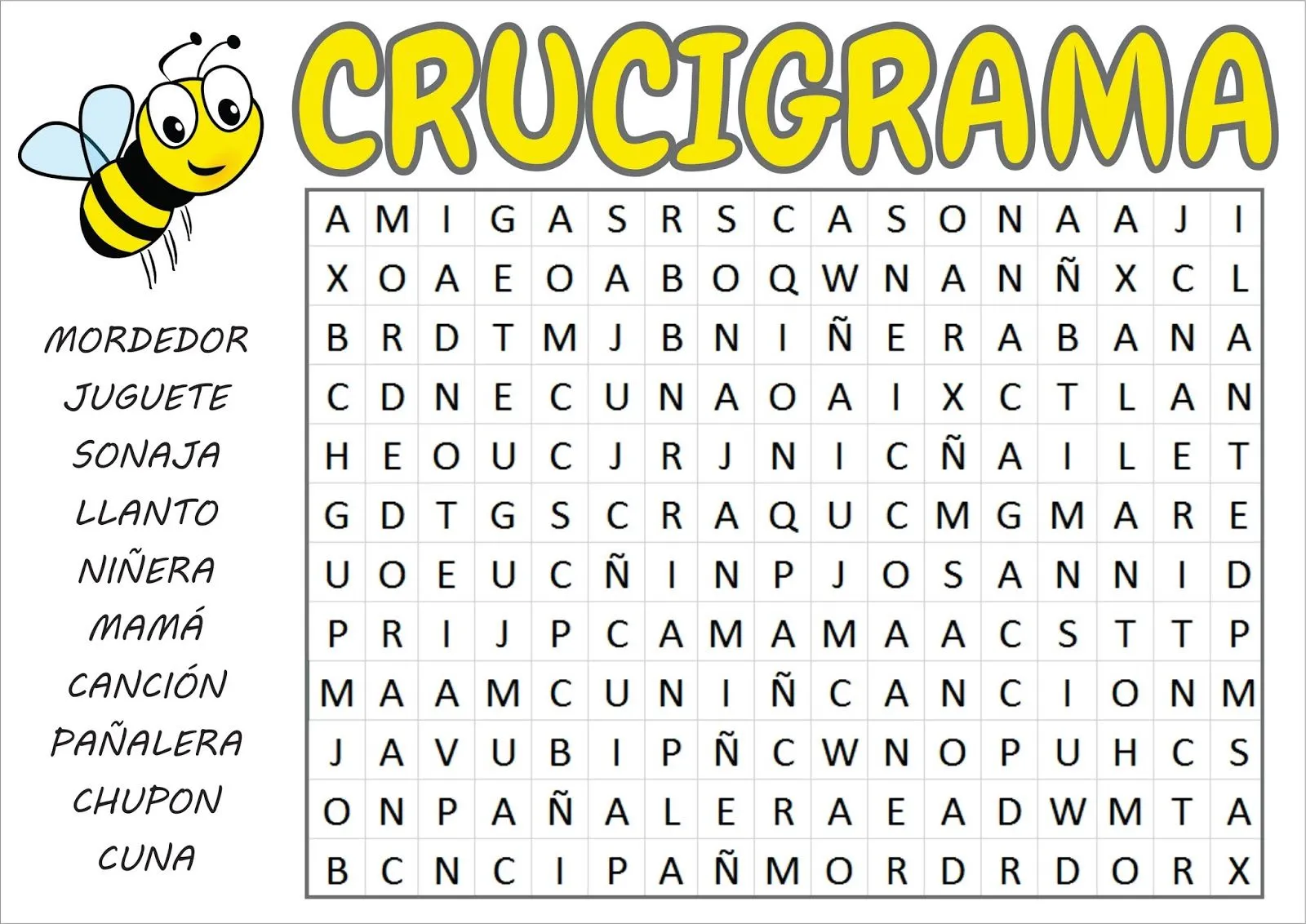 Crucigramas │ Juegos para Baby Shower para imprimir | JUEGOS DE ...