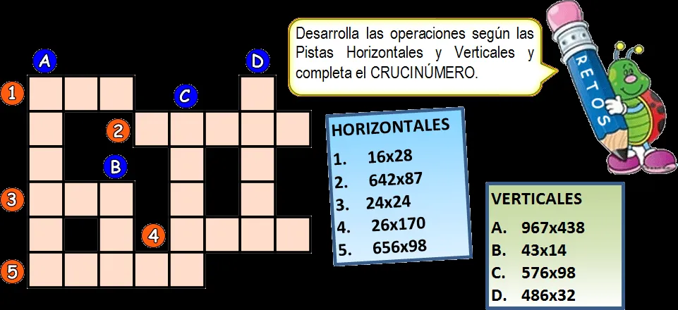 Crucinúmeros para niños para imprimir - Imagui