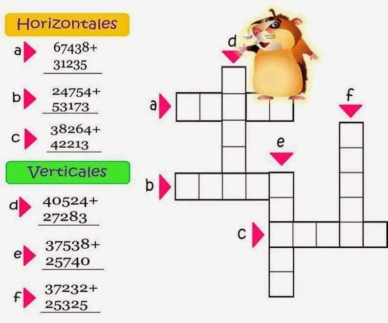 Crucinumeros para primaria - Imagui