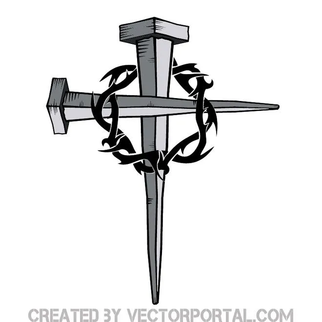 Cruz de clavos con espina .ai Royalty Free Stock SVG Vector