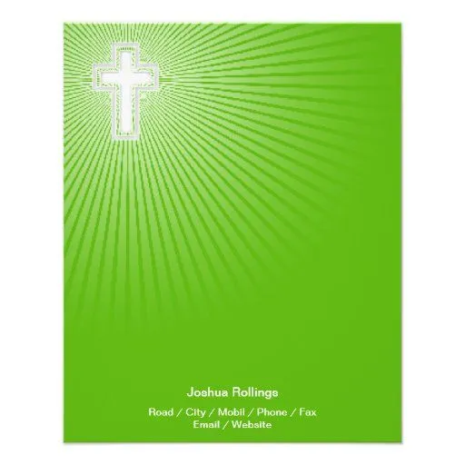 Cruz cristiana en fondo verde tarjetas informativas | Zazzle