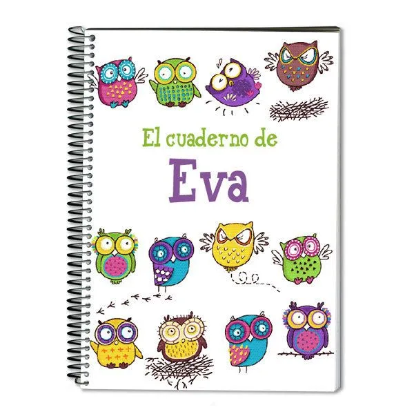 Cuaderno buhos divertidos personalizado