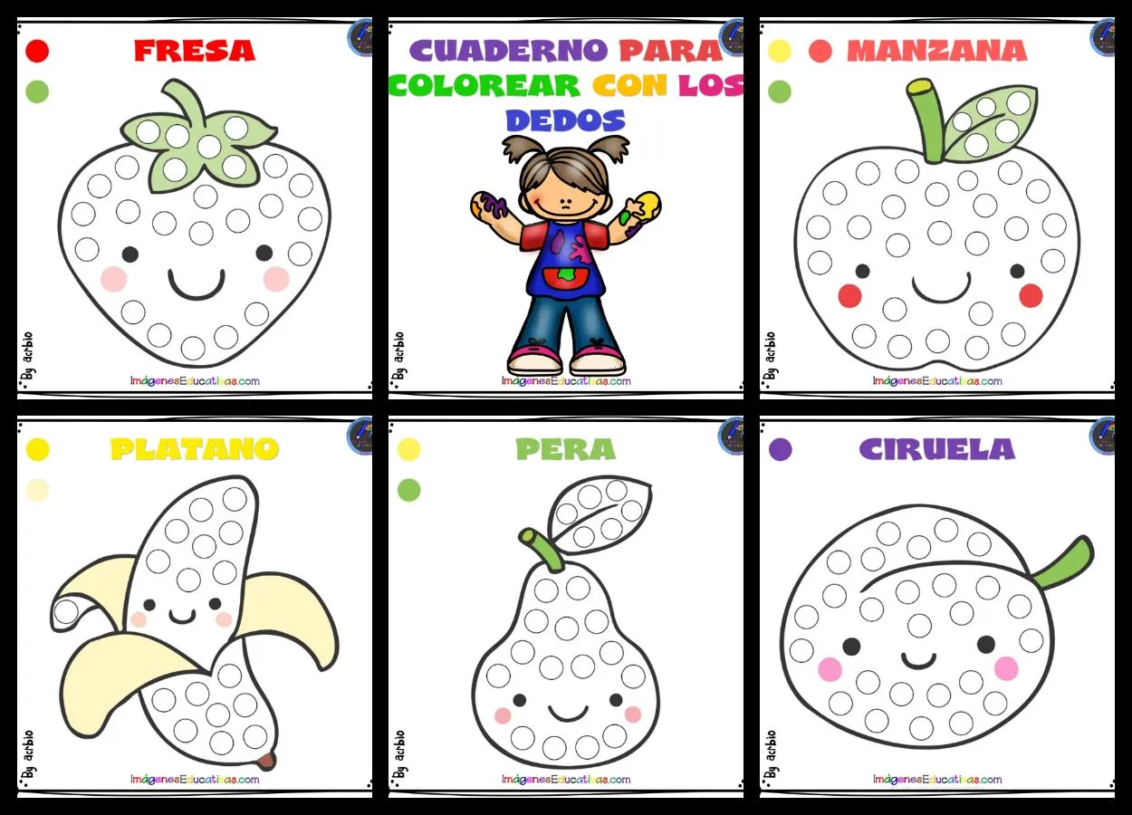 CUADERNO PARA COLOREAR CON LOS DEDOS – Imagenes Educativas