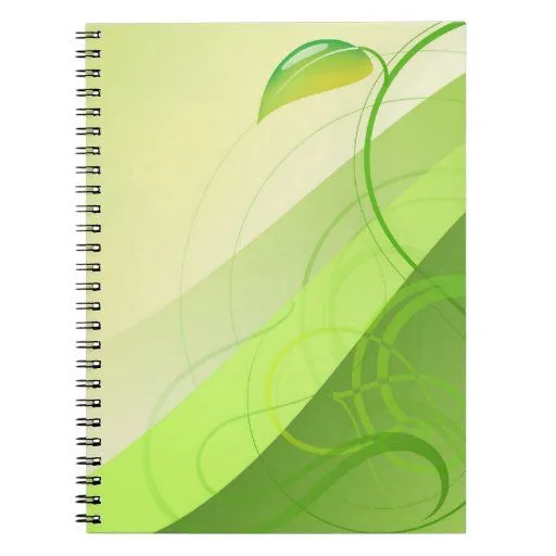 Cuaderno verde del fondo de la hoja de Zazzle.