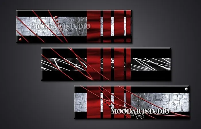 Cuadro pintura en relieve rojo y plata http://www.moodartstudio.es ...