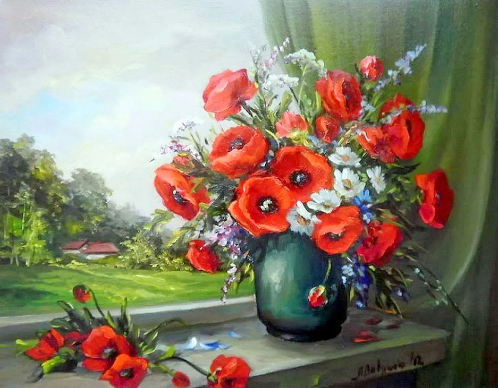 cuadros-de-flores-pintadas-al-oleo | Arte | Pinterest