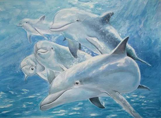 Cuadros de delfines al oleo - Imagui