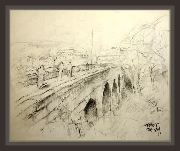 CUADROS-ERNEST DESCALS-PINTURAS: MANRESA-PAISAJE-PONT-PUENTE ...