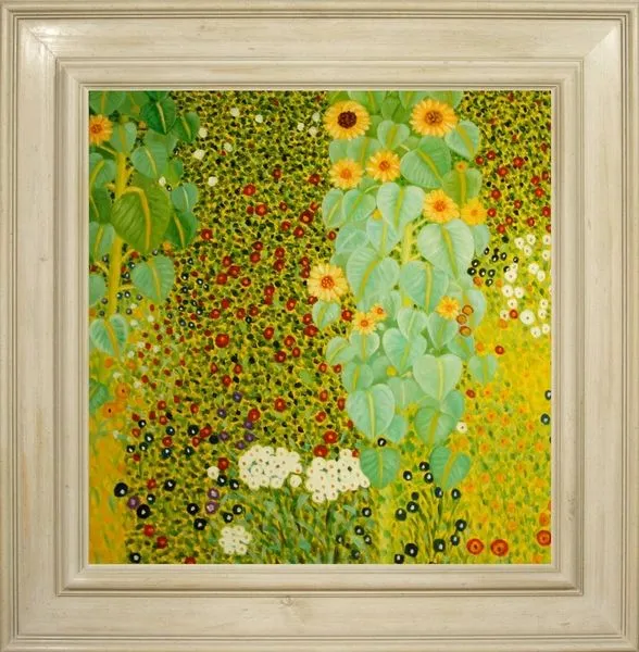 Cuadros famosos, Cuadros de Klimt con marco blanco, Jardin con ...