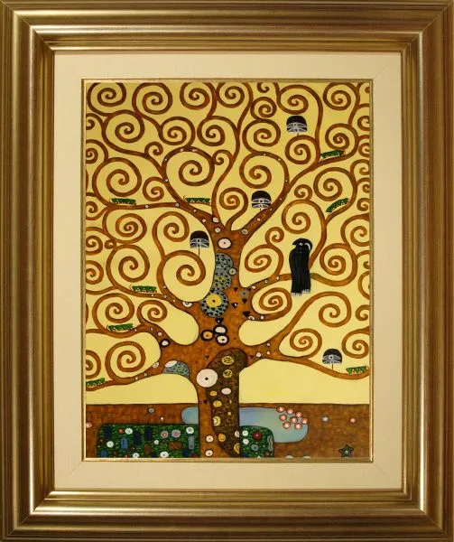 Cuadros famosos, Cuadros de Klimt con marco dorado-beige, Arbol de ...