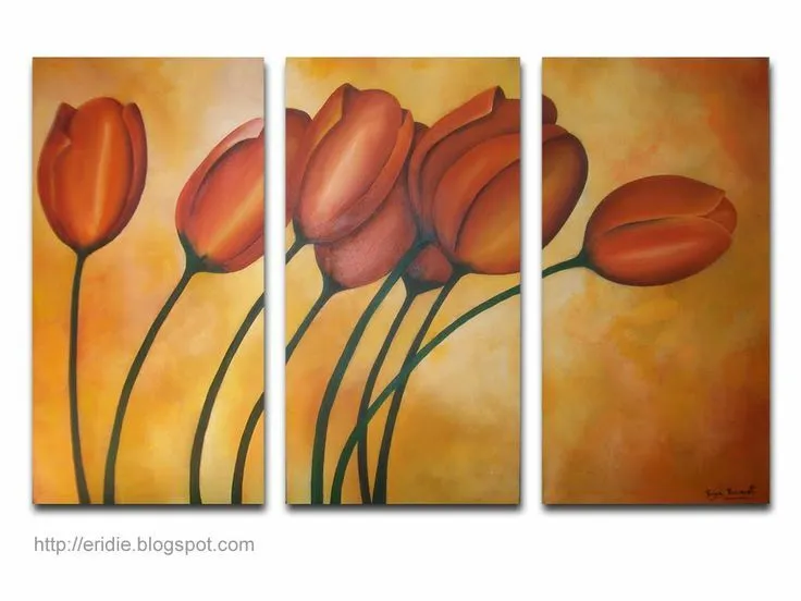 Cuadros Pintados Con Oleo Acrilico Cuadro Moderno Flores Yellow ...