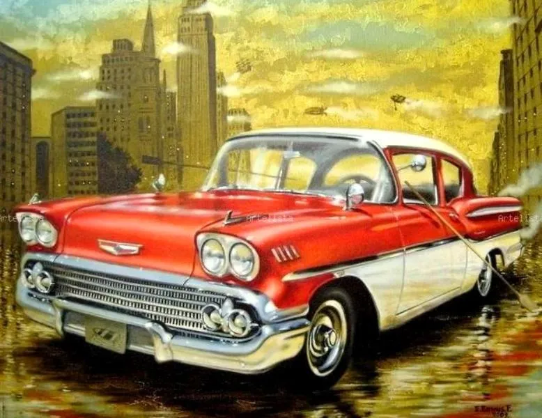 CUADROS: PINTURA AUTOMÓVILES CLÁSICOS | Pinturas al Óleo