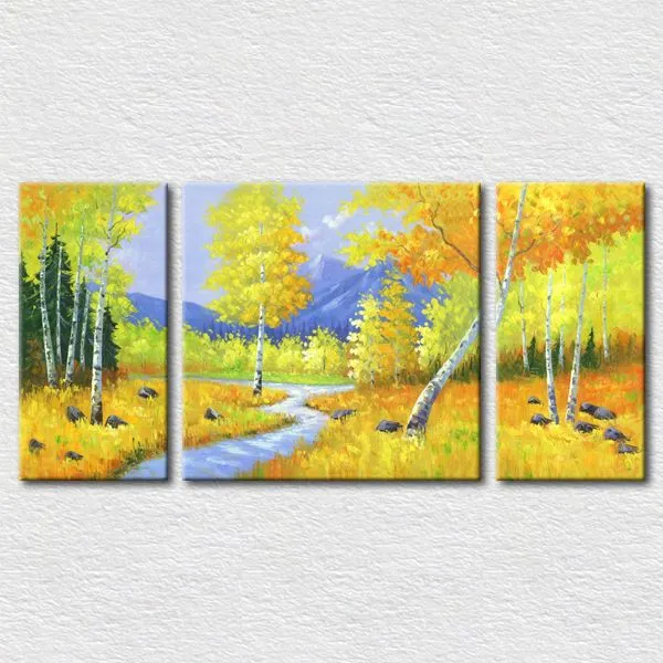 Cuadros verdaderos otoño pintura paisaje natural para sala de ...