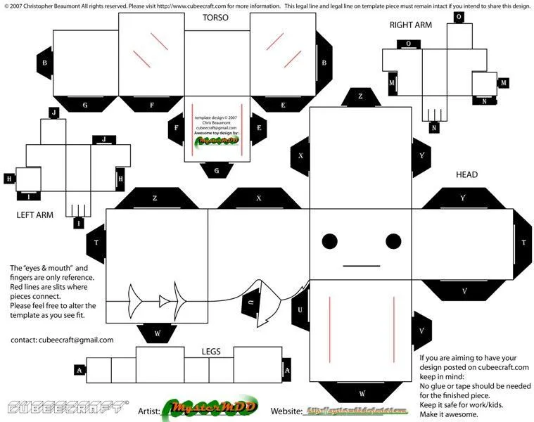 Cubeecraft Template - female by ~MysterMDD on deviantART