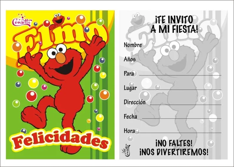 Elmo invitaciónes - Imagui