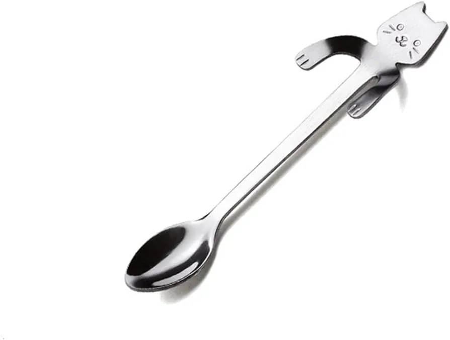 Cuchara Pala Cucharas de Acero Inoxidable Encantador Dibujos Animados Gato  Colgando Taza de café Cuchara Helado Postre cucharadita Creativa vajilla  Cuchara para postres (Color : Silver, Size : 11.5c : Amazon.com.mx: Hogar