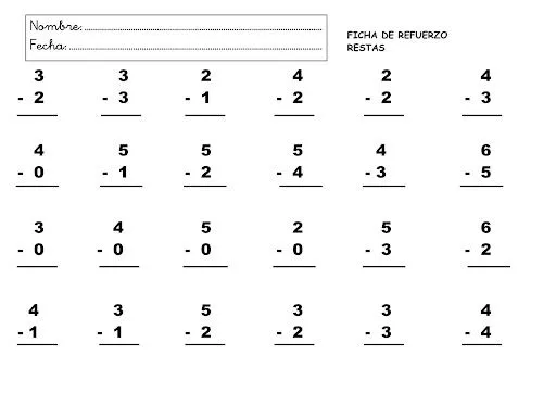 Cuentas de sumas y restas para niños para imprimir - Imagui