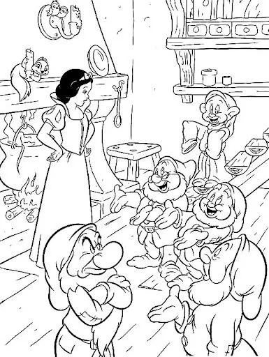 CUENTO DE BLANCANIEVES PARA COLOREAR