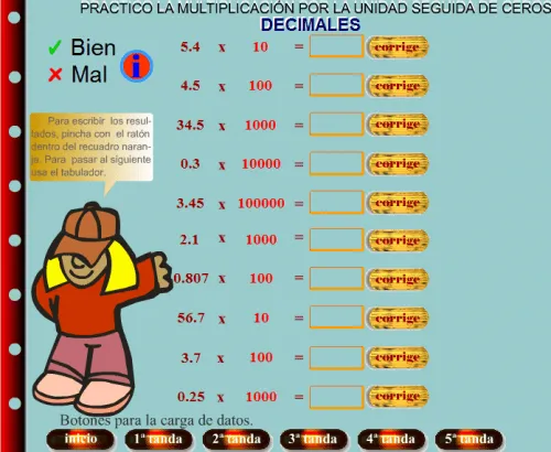 TE CUENTO UN CUENTO: Multiplicaciones con punto decimal. Ejercicios