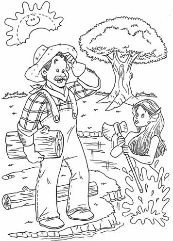 Cuentos de Don Coco: EL LEÑADOR HONRADO PARA COLOREAR || Cuentos ...