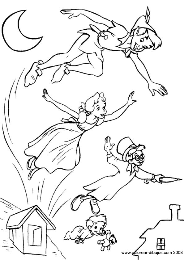 Cuentos infantiles: Peter Pan para colorear. Dibujos para imprimir ...