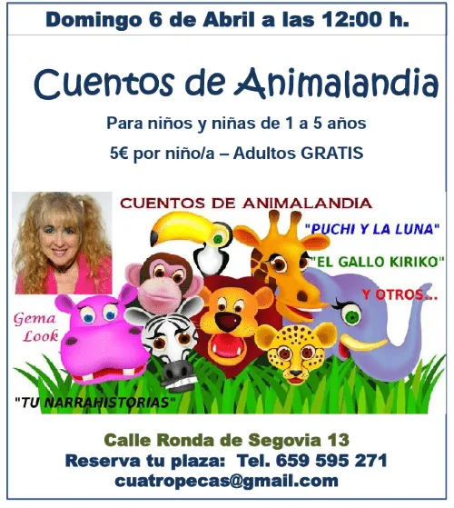 Cuentos para niños en Madrid - para bebés, niños y jóvenes.