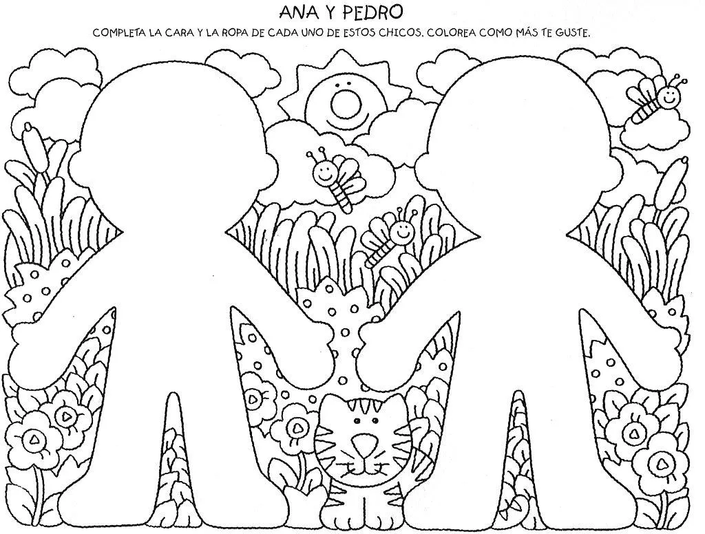 Dibujos para completar del cuerpo humano - Imagui