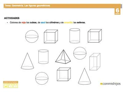 Cuerpos geométricos. Fichas de matemáticas para niños