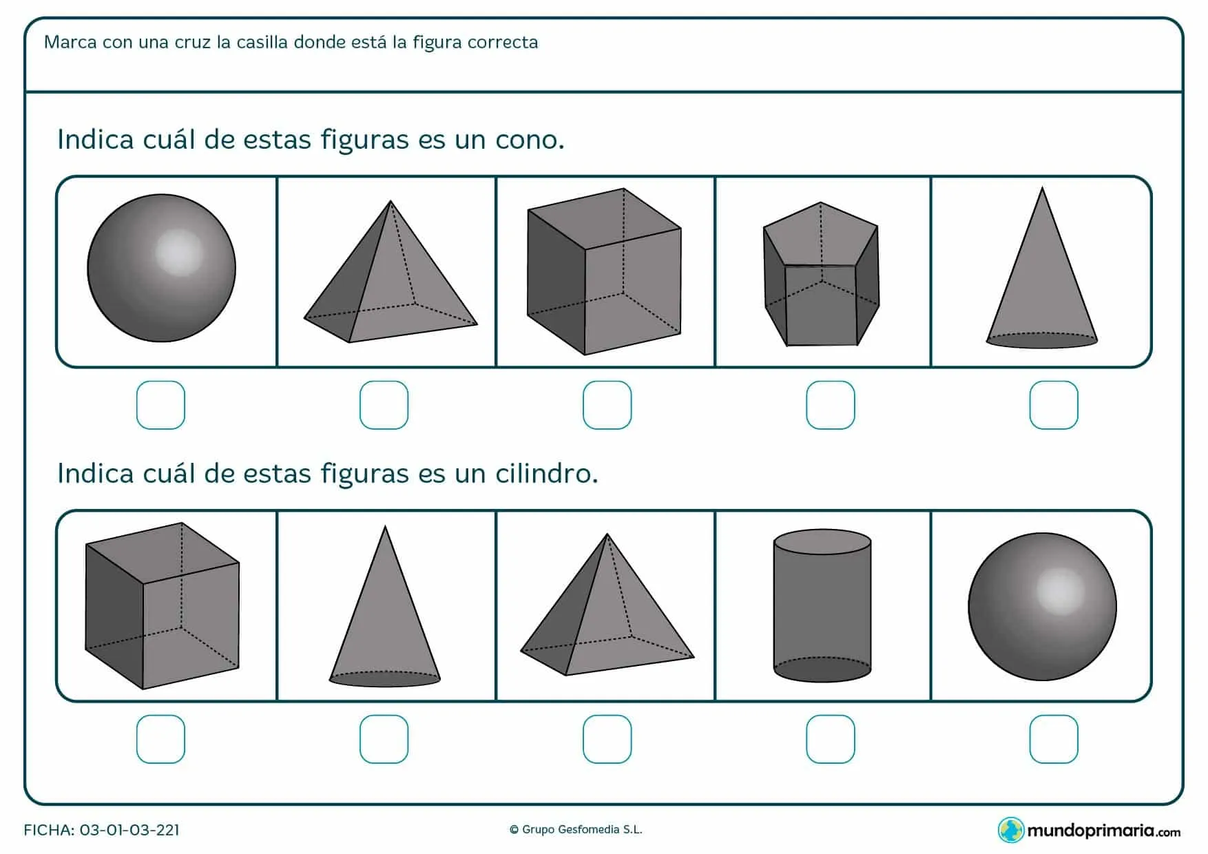 ▷ Cuerpos geométricos para Imprimir: ejercicios, área y volumen