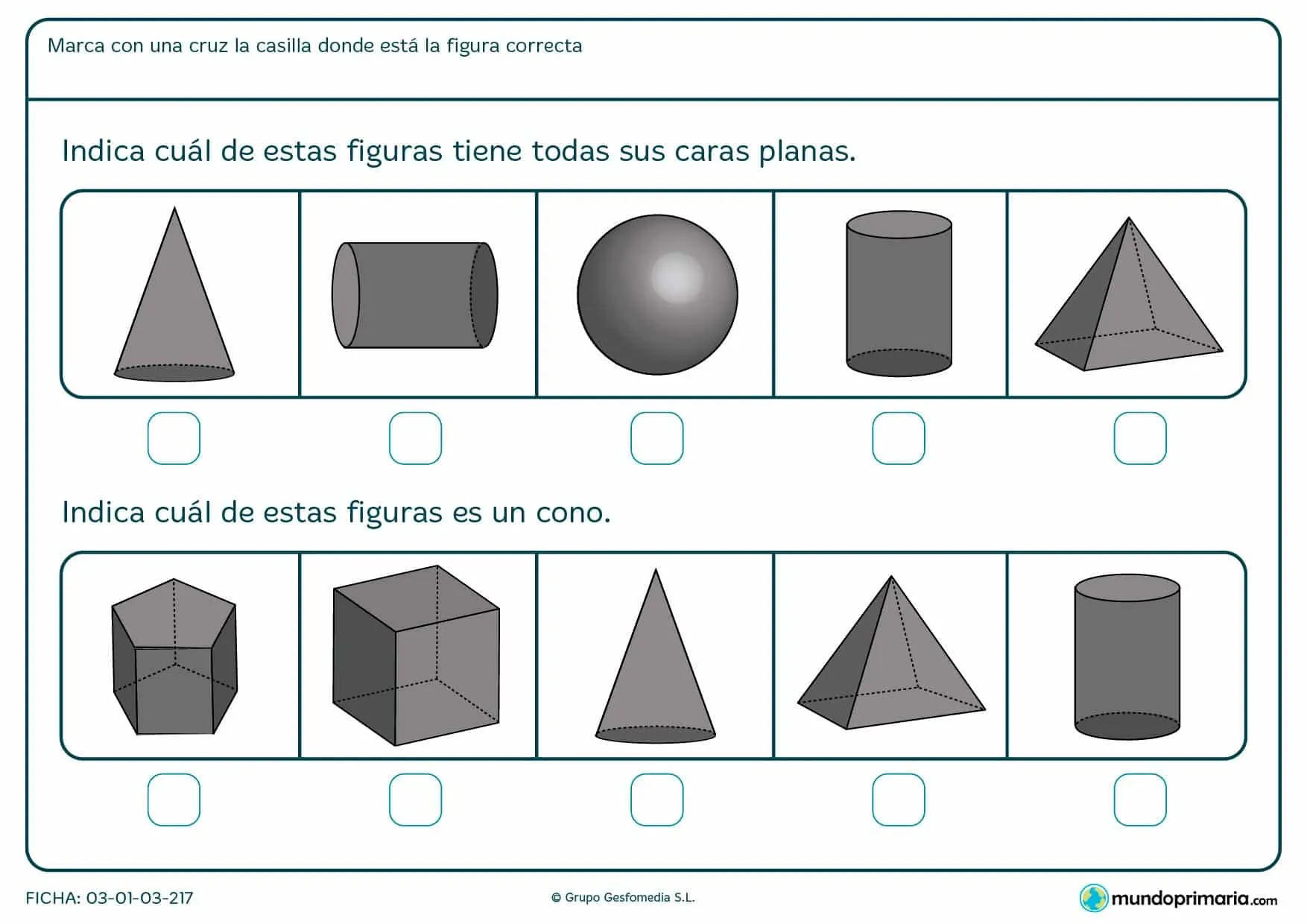 ▷ Cuerpos geométricos para Imprimir: ejercicios, área y volumen