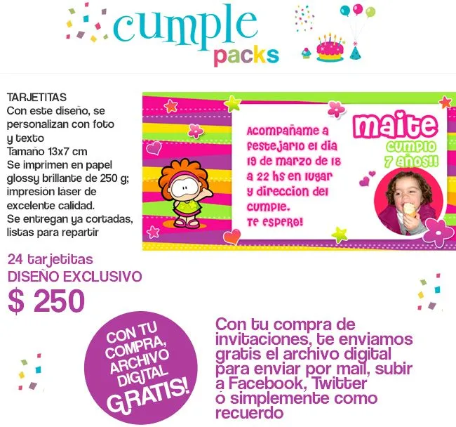 Cumple Packs: GUSANITO. Tarjetas, stickers e imanes personalizados ...