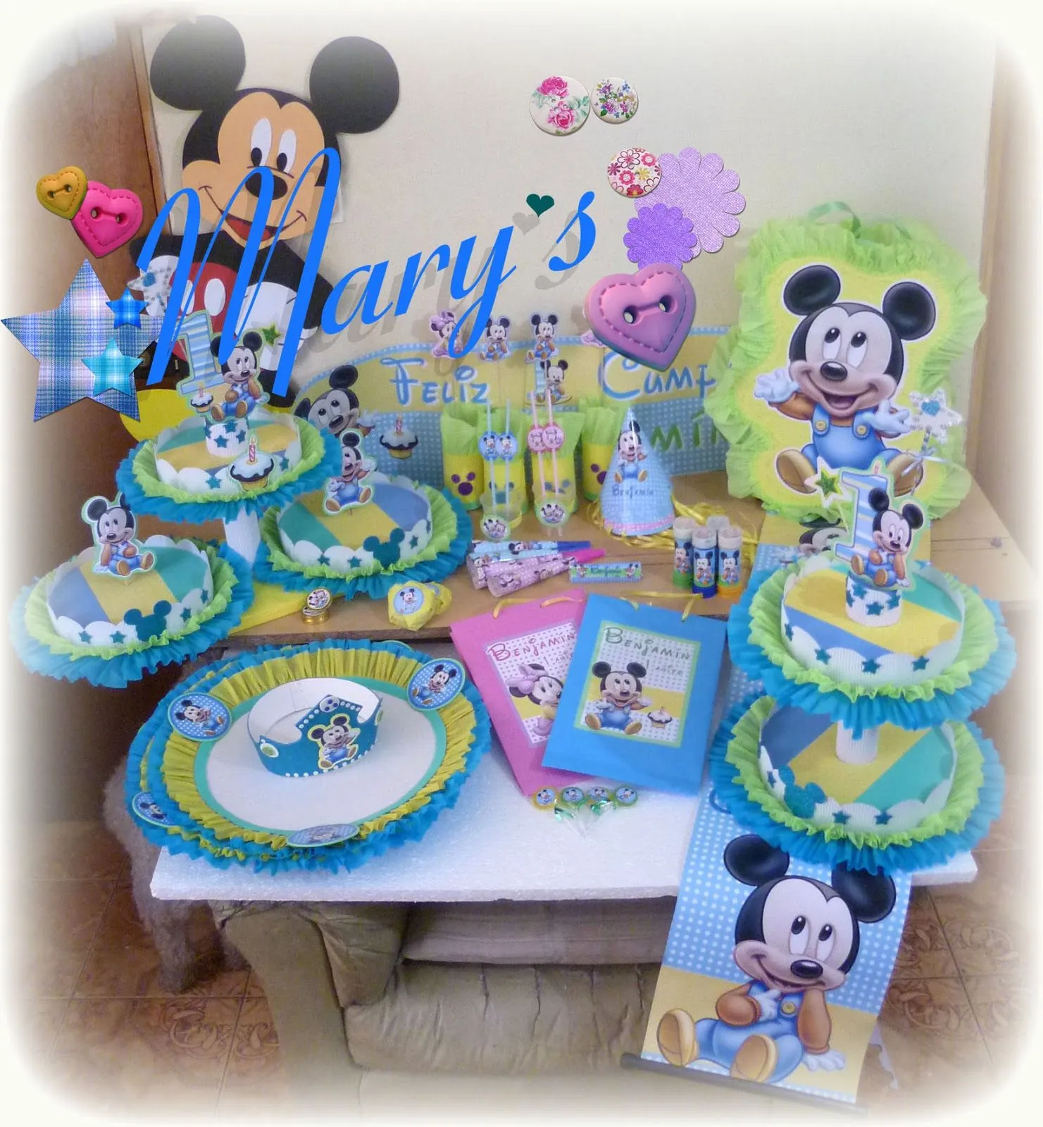 Mary´s Creaciones y Manualidades: Cumpleaños Baby Mickey Mouse