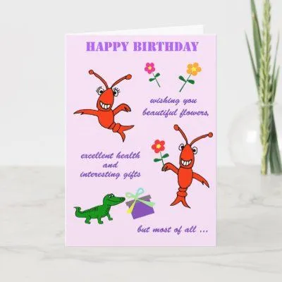 Cumpleaños de los cangrejos de Cajun feliz Felicitaciones de Zazzle.